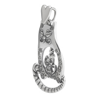 Серебряные кулон «Кот любовь»
