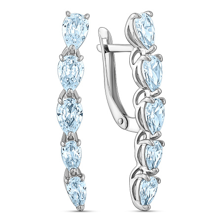 Серьги из серебра с голубым топазом