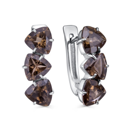 Серьги из серебра с раухтопазом