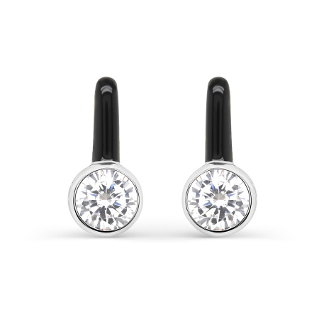 Серьги из серебра с фианитом