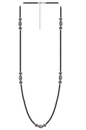 Колье из серебра со шпинелью и лабродоритом