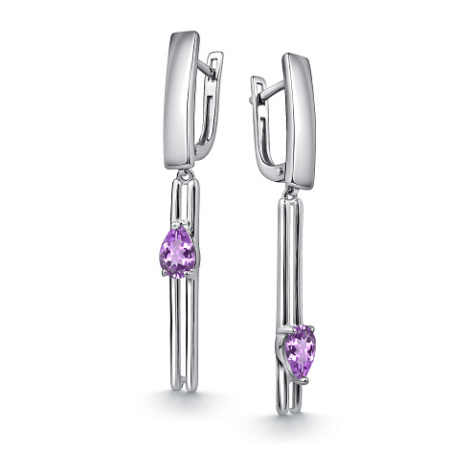 Серьги из серебра с аметистом