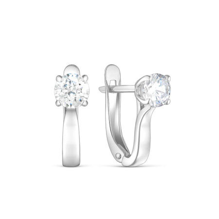 Серьги из серебра с фианитами