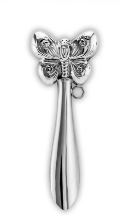 Серебряная погремушка «Бабочка»