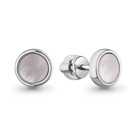 Серьги-пусеты из серебра с перламутром