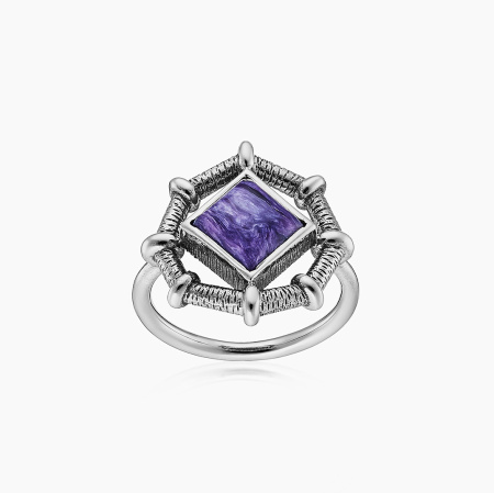 Cеребряное кольцо с чароитом