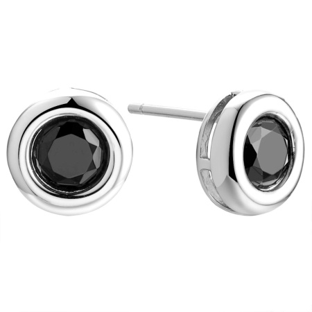 Серебряные серьги-пусеты с фианитами