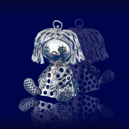 Елочная игрушка из серебра «Домовенок»