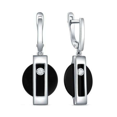 Серьги из серебра с агатом