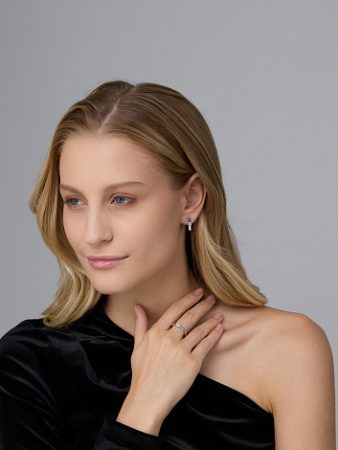 Серьги из серебра с бриллиантами