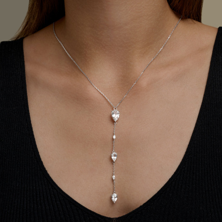 Серебряное колье с горным хрусталём