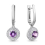 Серьги из серебра с аметистами и фианитами