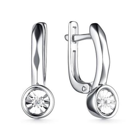 Серьги из серебра с бриллиантом