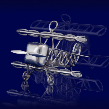 Ёлочная игрушка из серебра «Самолет»