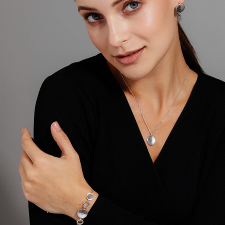 Серебряные серьги из серебра с бриллиантом «Дуэт»