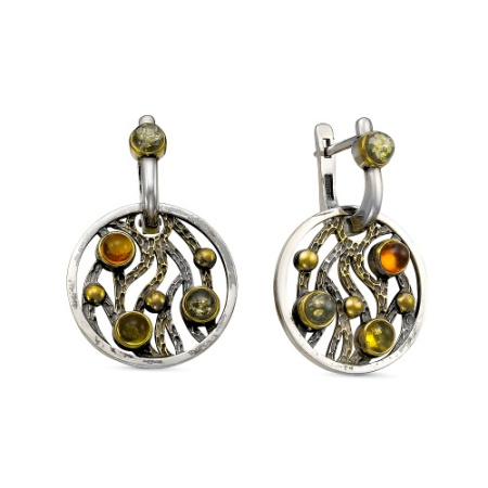 Серьги из серебра «Янтарная палитра»