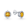 Серьги из серебра с цитрином