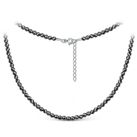 Серебряные бусы с гематитом