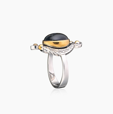 Кольцо из серебра с камнем питерсит