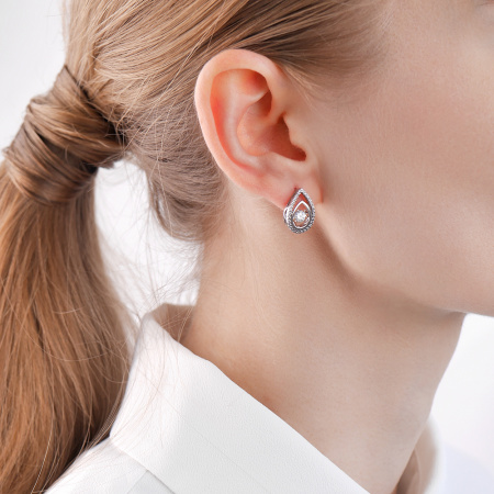 Серебряные серьги с фианитами