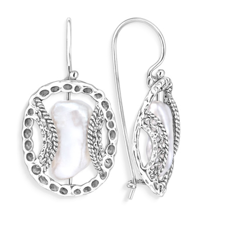 Серебряные серьги с жемчугом Барокко