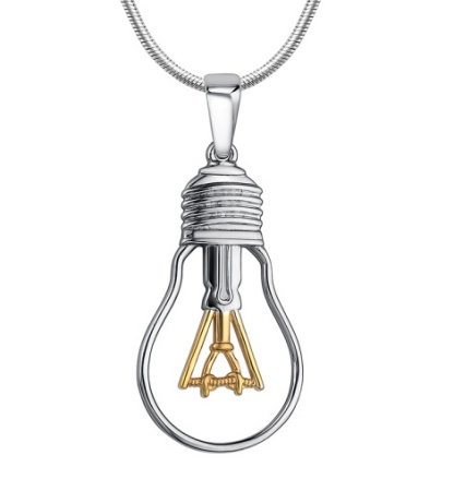 Подвеска из серебра с позолотой «Лампочка»