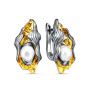 Серьги из серебра 925 пробы с барочным жемчугом