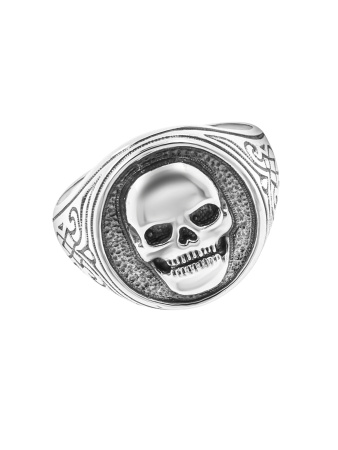 Серебряная мужская печатка «Череп»
