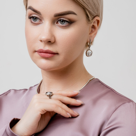 Серьги из серебра «Жемчужный клад»