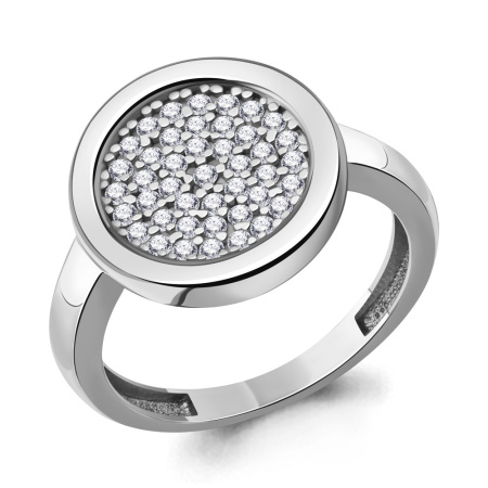 Серебряное кольцо с фианитами «Круг»