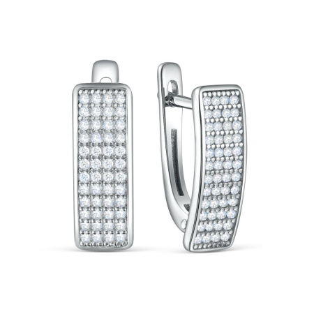 Серьги из серебра с фианитами
