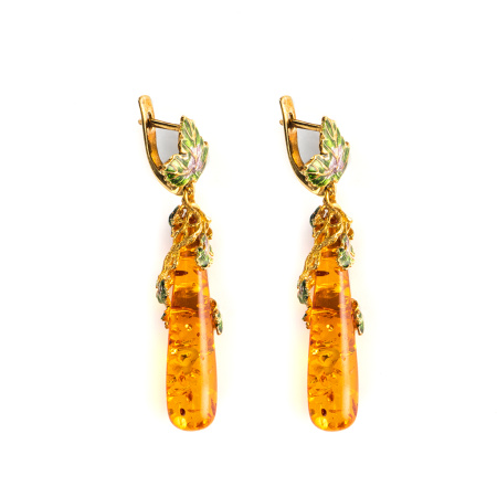 Серьги из серебра «Виноградная лоза»