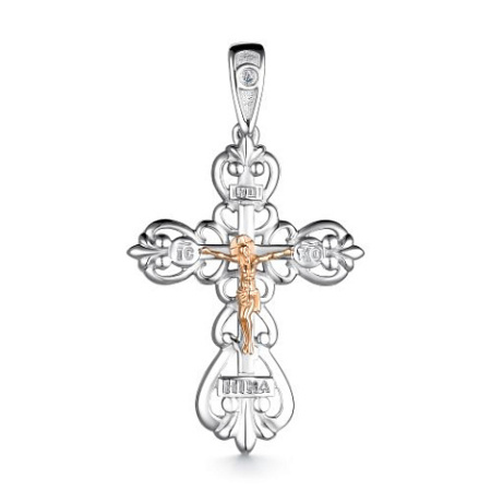 Серебряный крест с бриллиантом