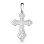 Серебряный православный крест с бриллиантом