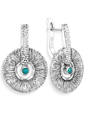 Серебряные серьги с бирюзой