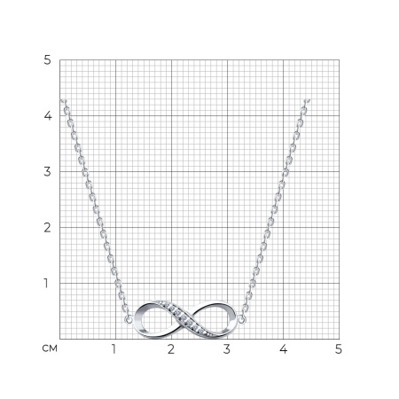 Колье из серебра с фианитами «Бесконечность»