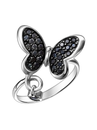 Кольцо из серебра с натуральным сапфиром «Бабочка»