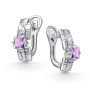 Серьги из серебра с аметистом и фианитами