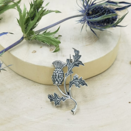 Брошь серебро Чертополох