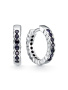 Серьги-хупы из серебра с сапфирами «Дорожка»
