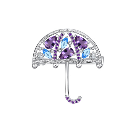 Брошь из серебра «Зонт»