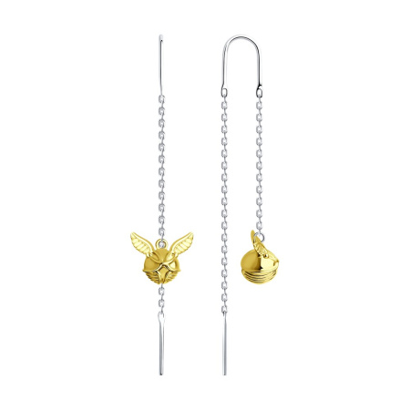 Серьги из золочёного серебра «Крылья»