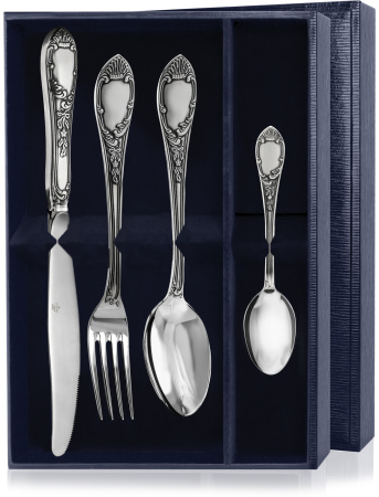 Серебряный набор столовый «Эгоист-Престиж» с чернением