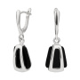 Серьги из серебра с черным агатом