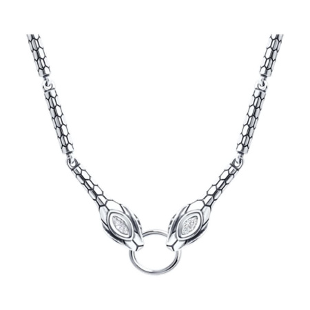 Колье из серебра с фианитам «Змея»