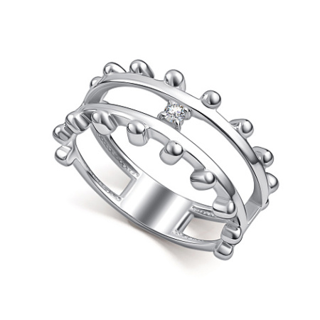 Кольцо из серебра с фианитом