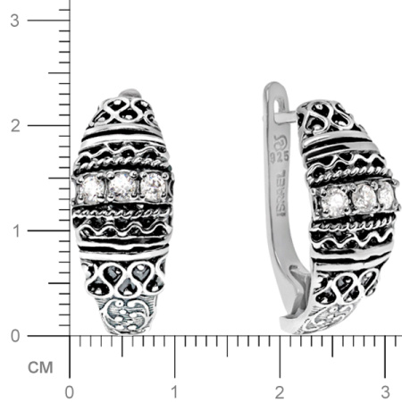 Серебряные серьги с фианитом