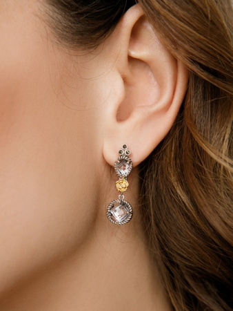 Серебряные серьги ALEXANDRE VASSILIEV с горным хрусталем