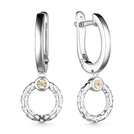 Серебряные серьги с бриллиантами