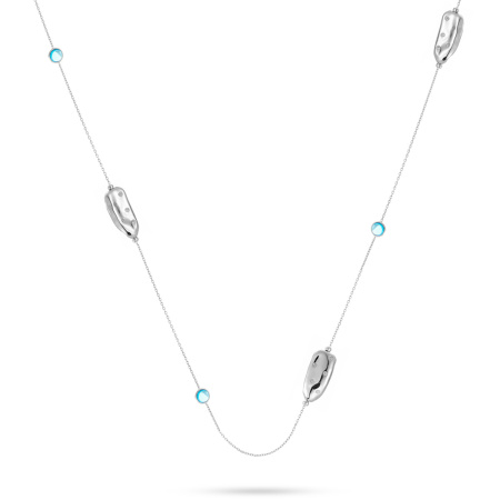 Серебряное колье с кубическим цирконием и ситаллом